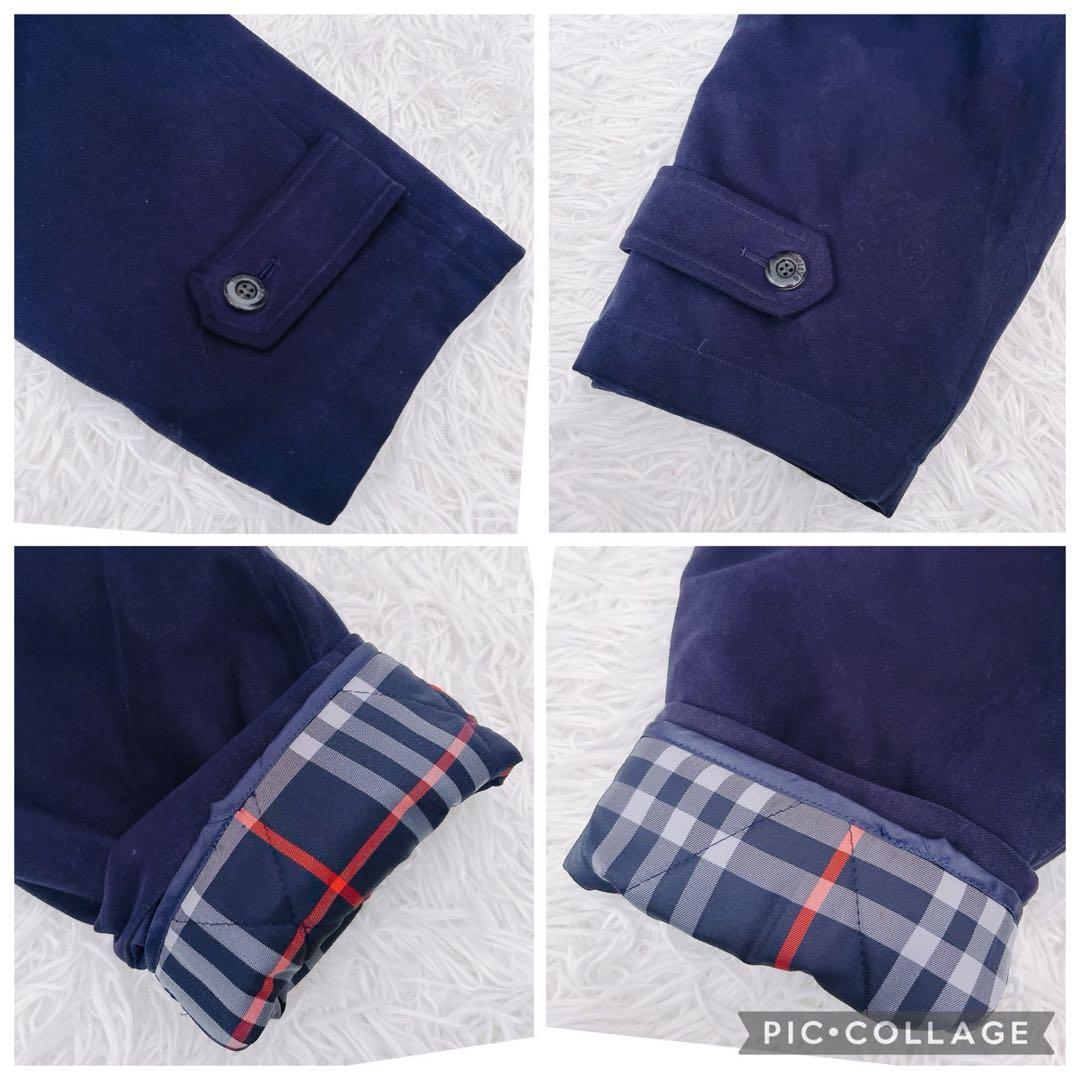 3way バーバリーズ　中綿ライナー　フード取り外し　モッズ　紺ノバチェック　M