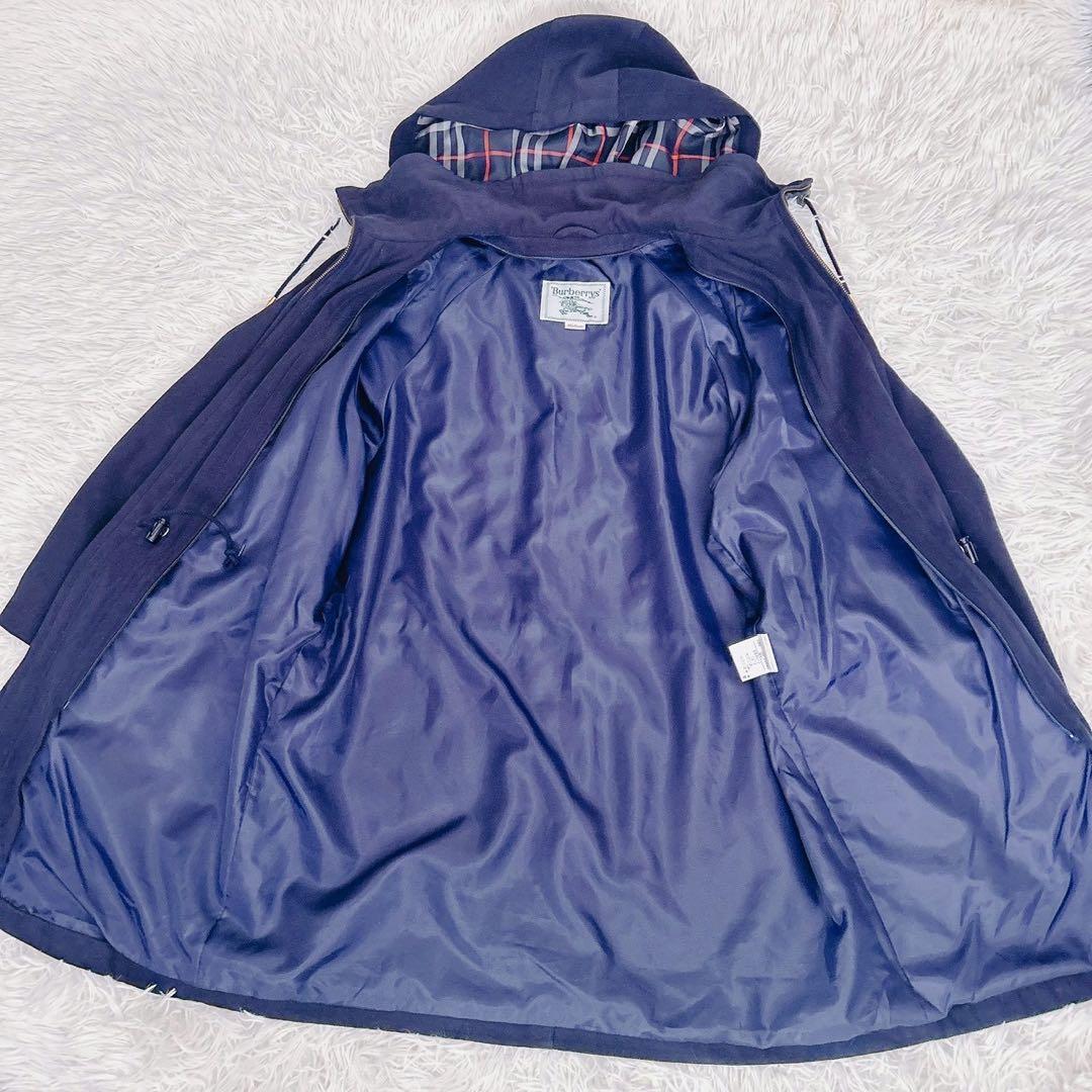 3way バーバリーズ　中綿ライナー　フード取り外し　モッズ　紺ノバチェック　M