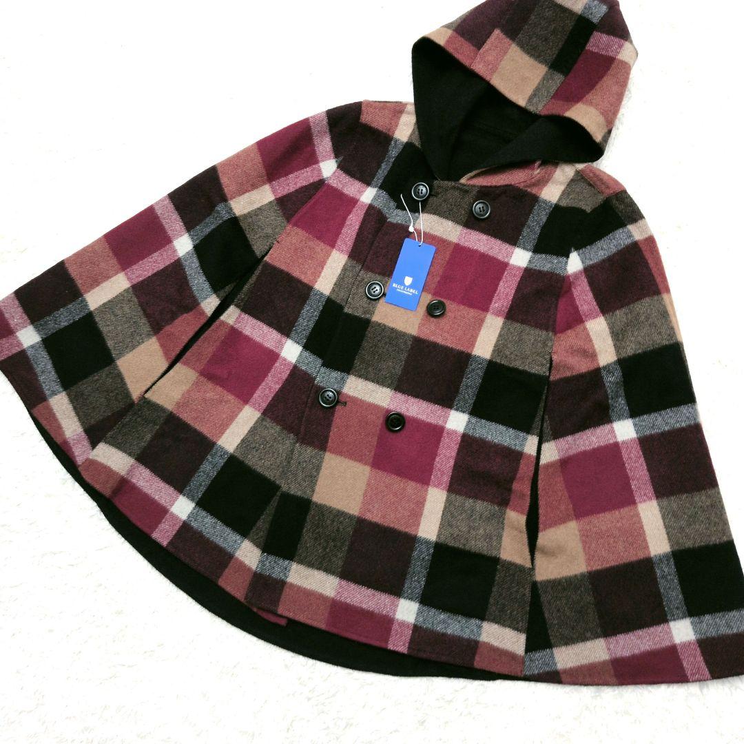 【未使用 タグ付き】ブルーレーベルクレストブリッジ　リバーシブル　ポンチョ　38