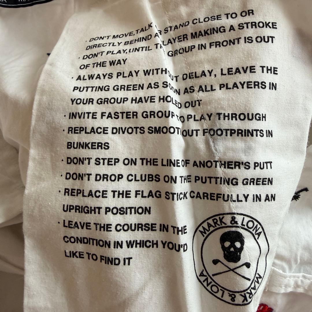 マークアンドロナ　パンツ　総柄　L〜XL相当 白　ホワイト近年モデル