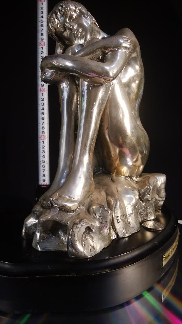 ロ*o様 エルメス★純 銀メッキブロンズ風裸婦彫刻像/高２８cm重４ ㎏少女ヌー