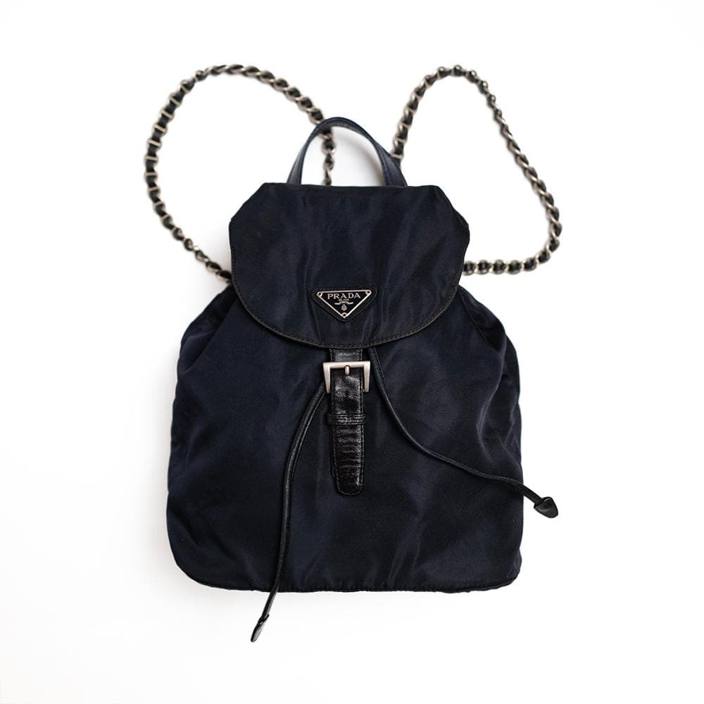 正規品 ヴィンテージ PRADA 黒 チェーン リュック