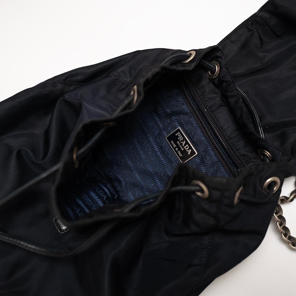 正規品 ヴィンテージ PRADA 黒 チェーン リュック