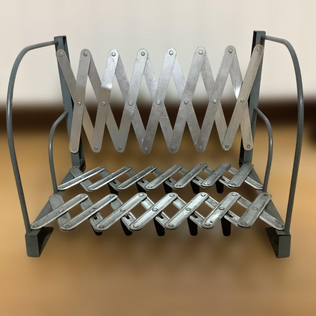 超希少　昭和レトロ　蛇腹式本立て　ブックエンド　ヴィンテージ　アンティーク