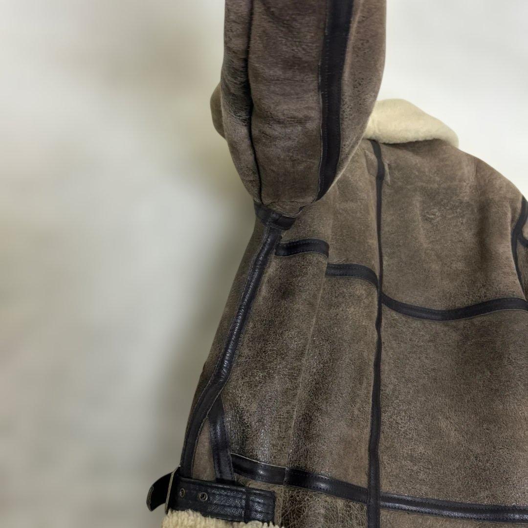 AVIREX B-3 フライトジャケット ムートン ボア 羊革 レザー 茶 34