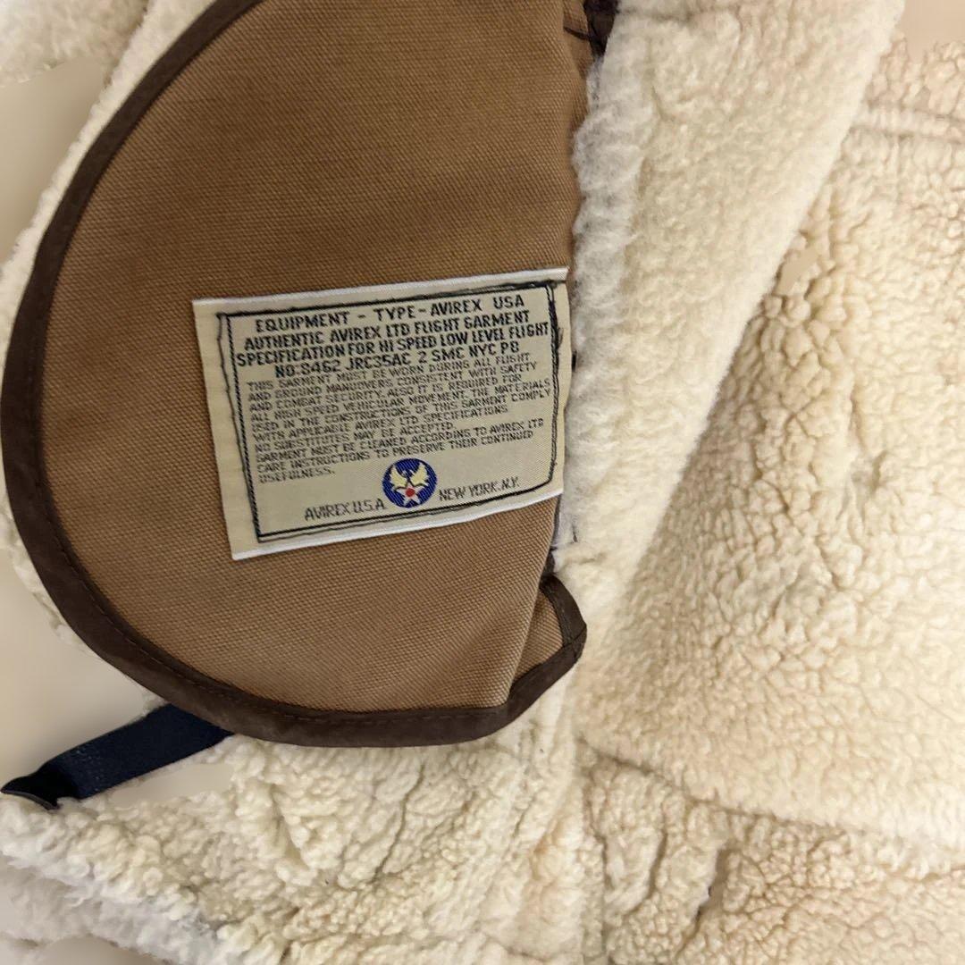 AVIREX B-3 フライトジャケット ムートン ボア 羊革 レザー 茶 34