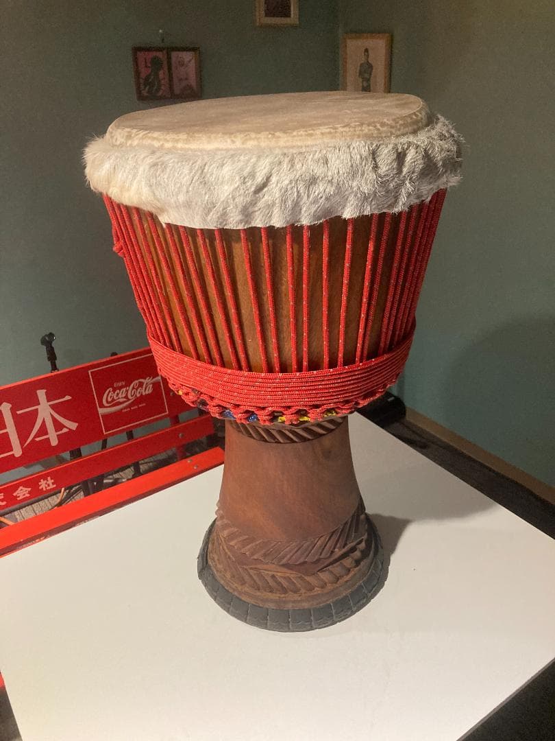 ジェンベ、ジャンベ、Djembe,ジンベ、ギニア製　アカジョ胴材