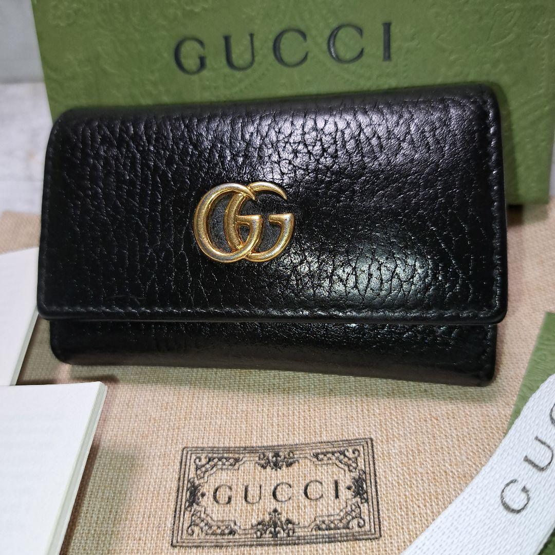 ✨️超美品 ✨️GUCCI グッチ マーモント　キーケース黒　箱&保存袋付き