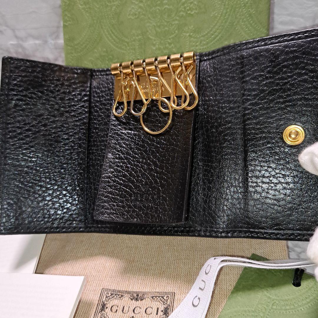 ✨️超美品 ✨️GUCCI グッチ マーモント　キーケース黒　箱&保存袋付き