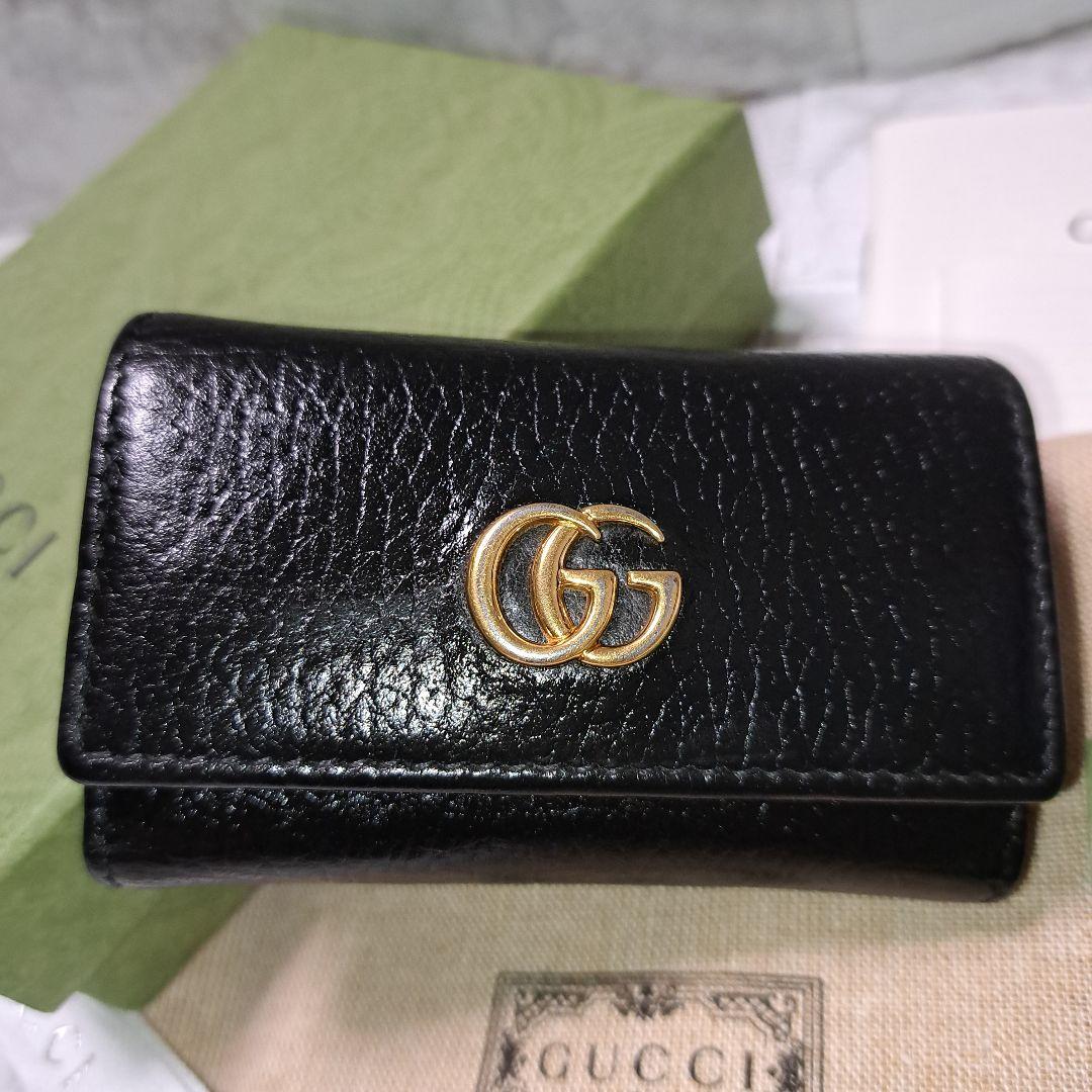 ✨️超美品 ✨️GUCCI グッチ マーモント　キーケース黒　箱&保存袋付き