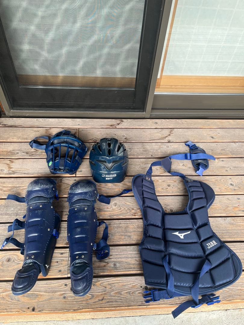 Mizuno キャッチャー防具セット 軟式少年用 防具　ネイビー