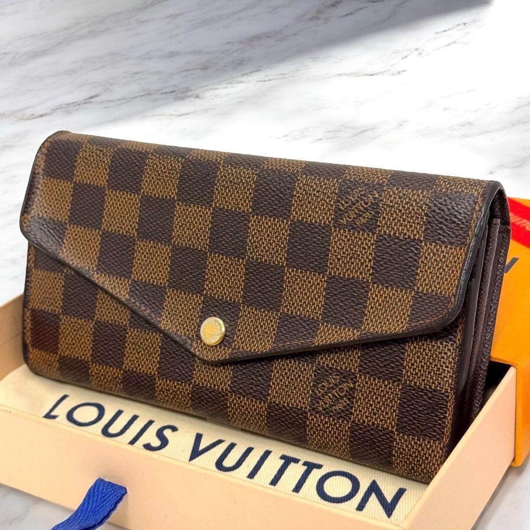 【新型】　ルイヴィトン　ダミエ　ポルトフォイユ　サラ　長財布　現行　財布　人気