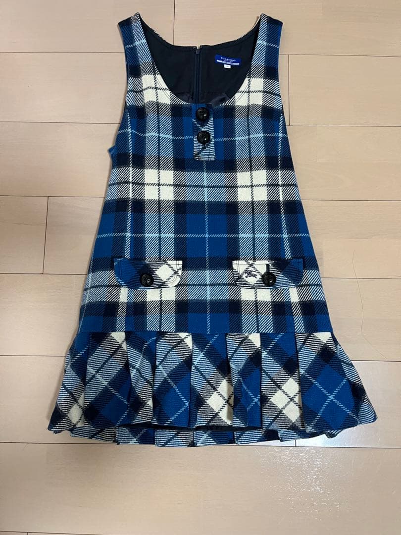 バーバリーブルーレーベル　ジャンパースカート　ブルー　38サイズ