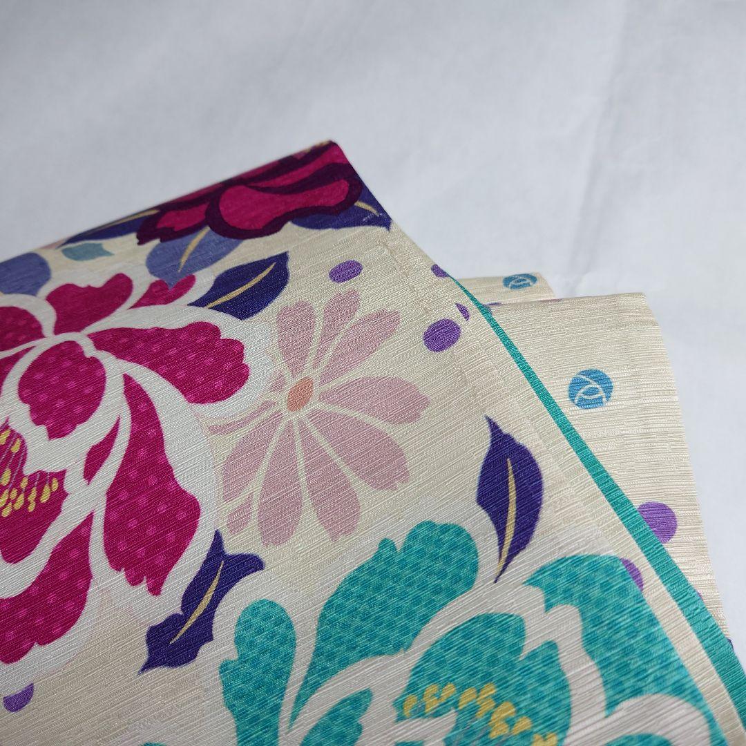 正絹 半幅帯 wakka ワッカ ハチドリ 大花 図案 訳あり