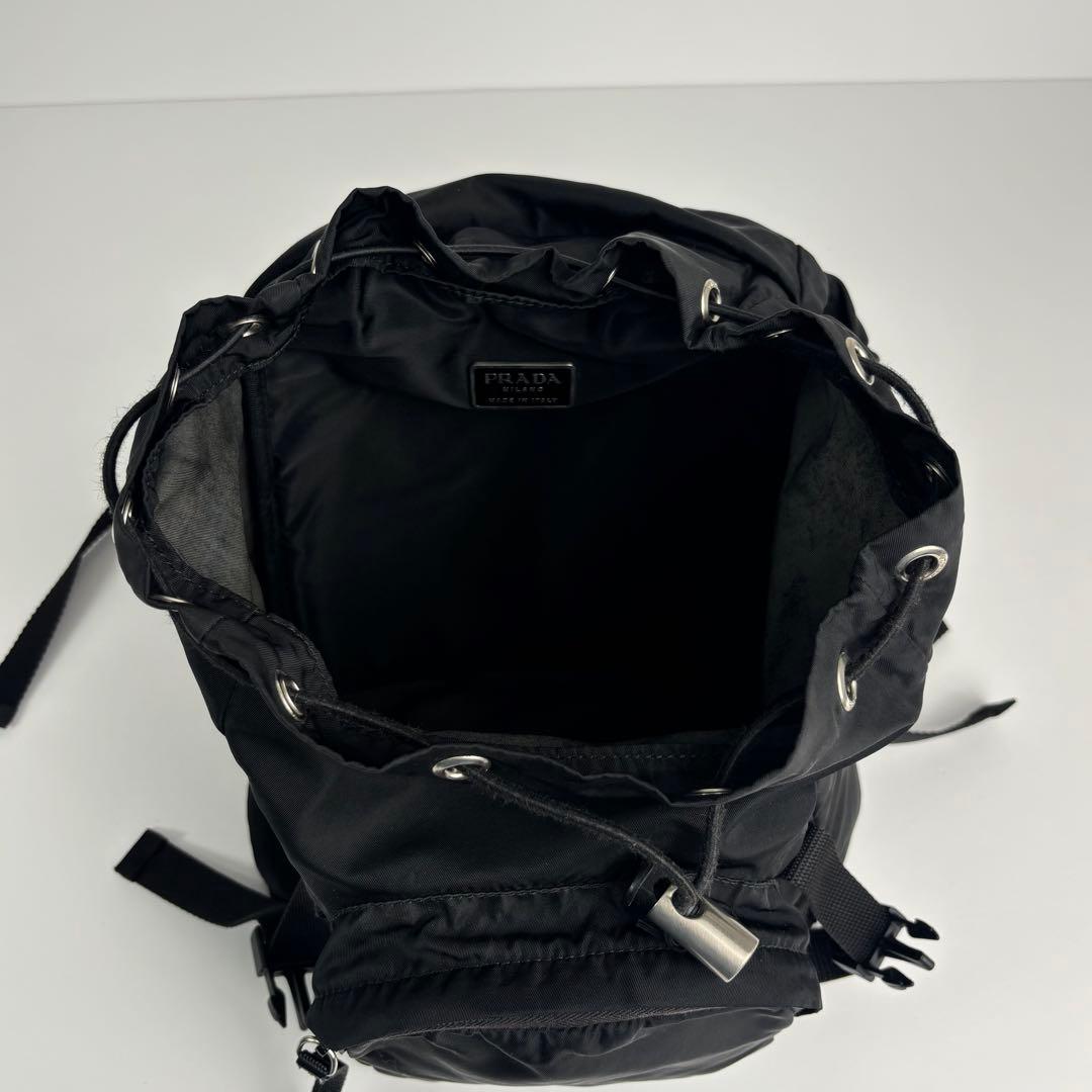 美品 PRADA プラダ リュック 三角ロゴ テスートナイロン ブラック