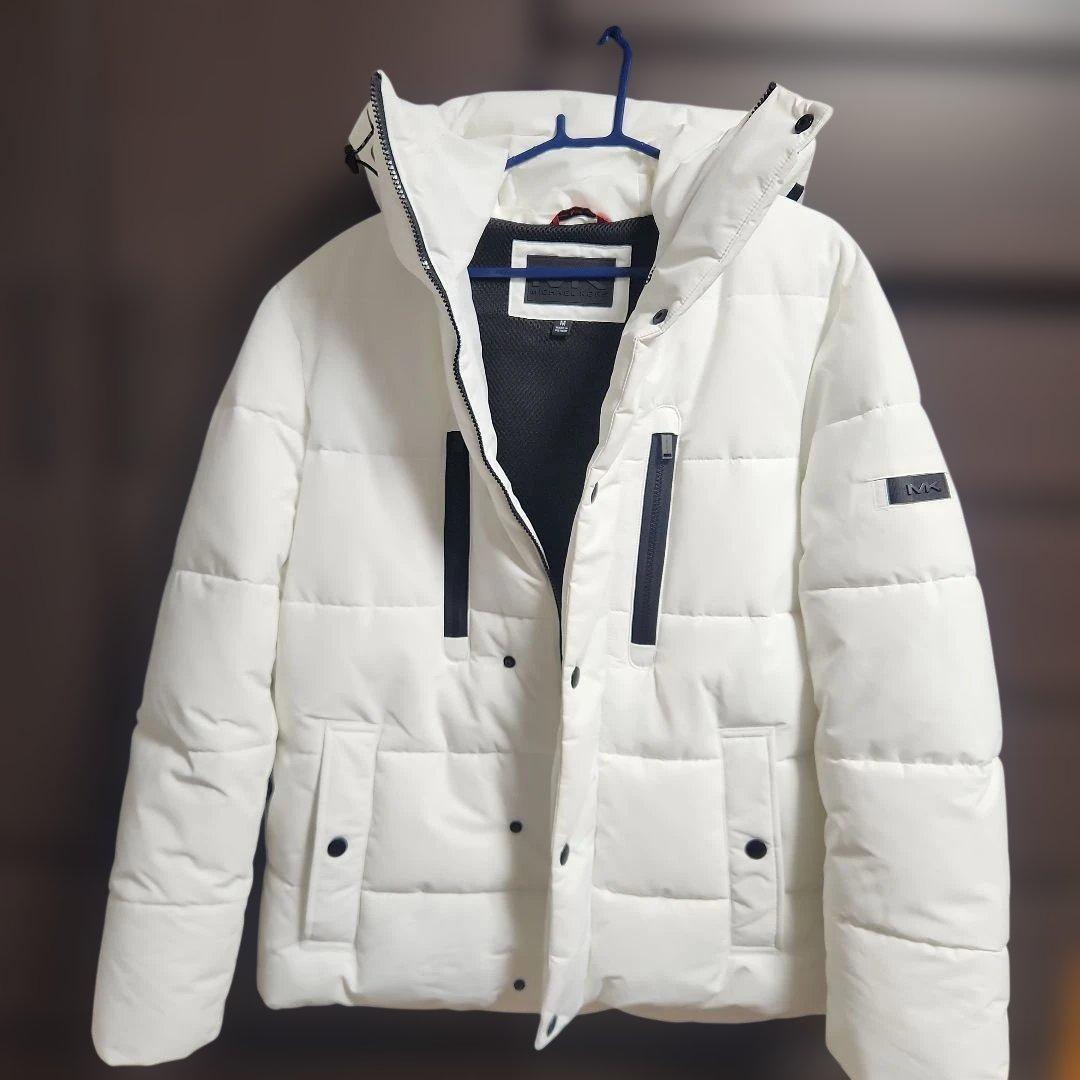 即購入可能マイケルコース ダウンジャケット 白 Mフード付き軽量 冬