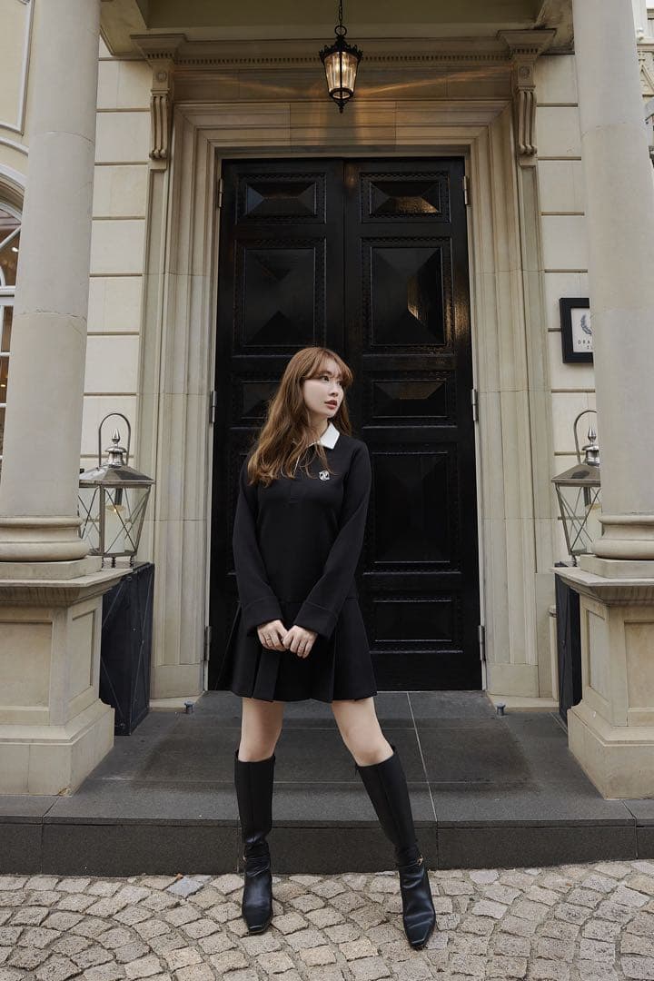 Her lip to Polo Pleated Mini Dress