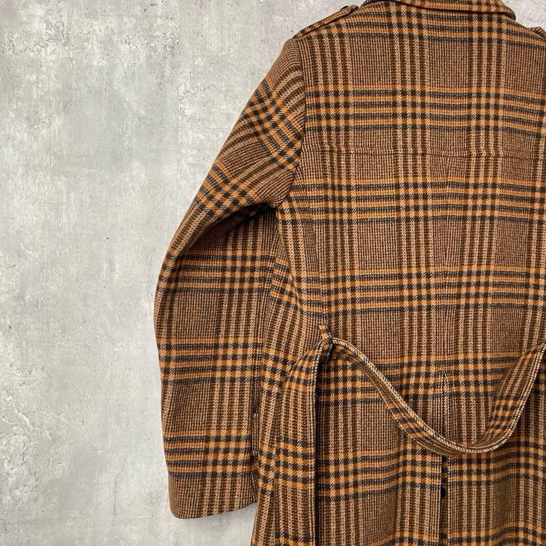 23aw Dries Van Noten ガンクラブチェック ダブルロングコート