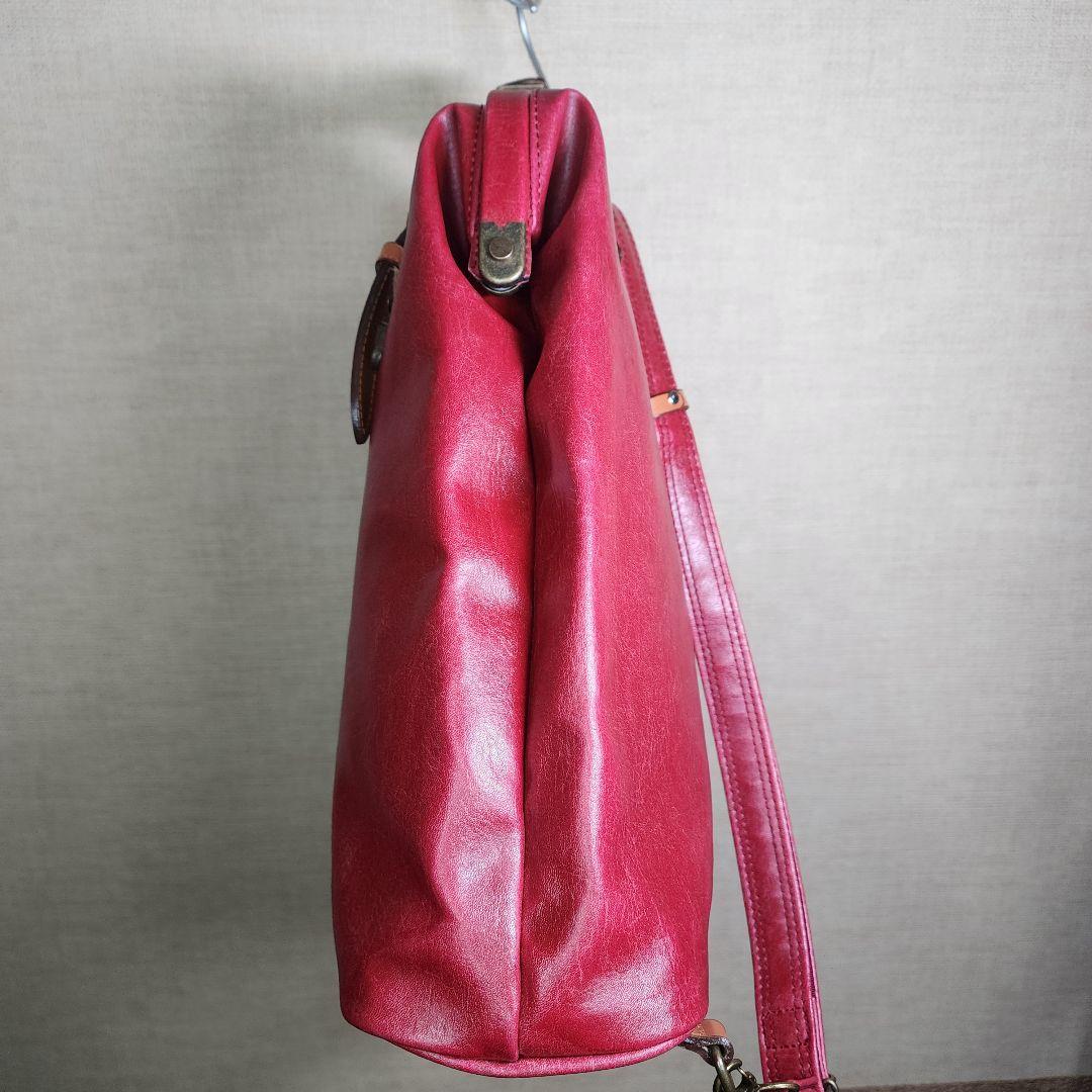 【極美品】木和田 豊岡鞄 ダレスリュック 2Way レッド レザー A4 がま口
