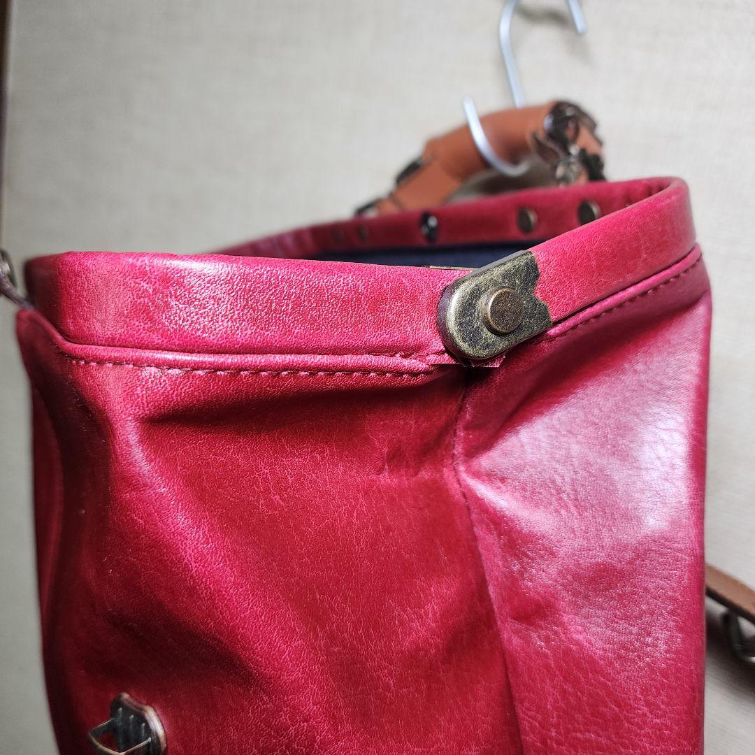 【極美品】木和田 豊岡鞄 ダレスリュック 2Way レッド レザー A4 がま口