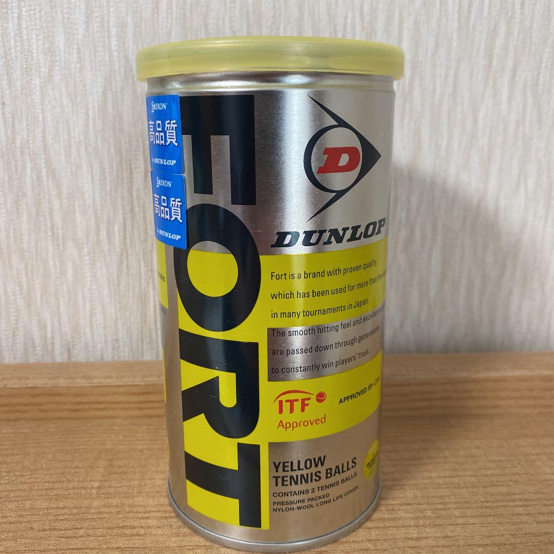 ダンロップ 硬式テニスボール 2球入り イエロー フォート DFDYL2DOZ