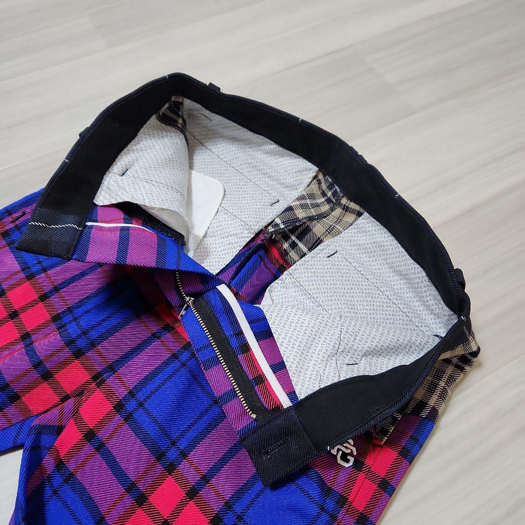 美品☆PEARLY GATES☆2023ゴルフストレッチパンツ4Mマルチチェック