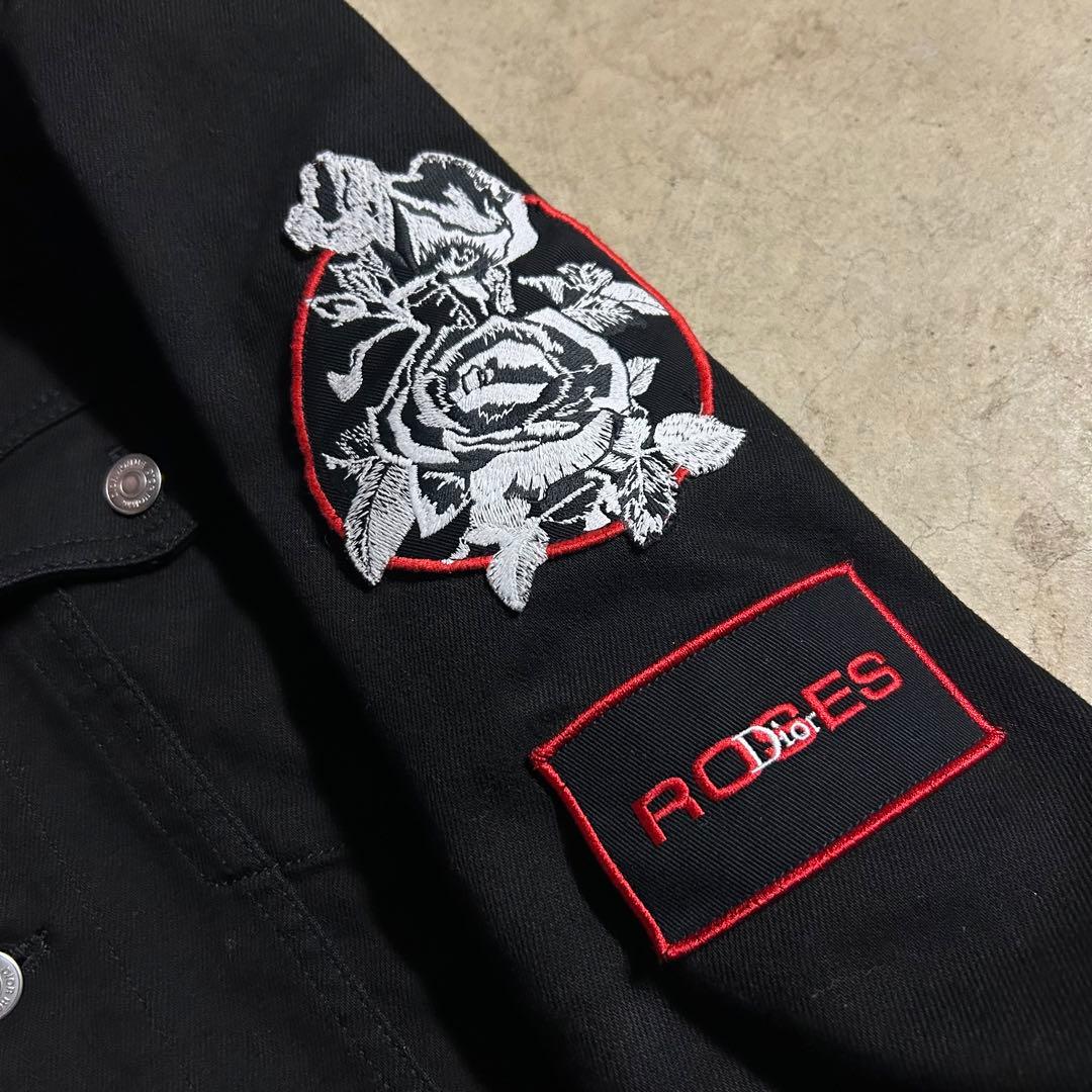 18ss Dior Homme denim jacket rose ワッペン
