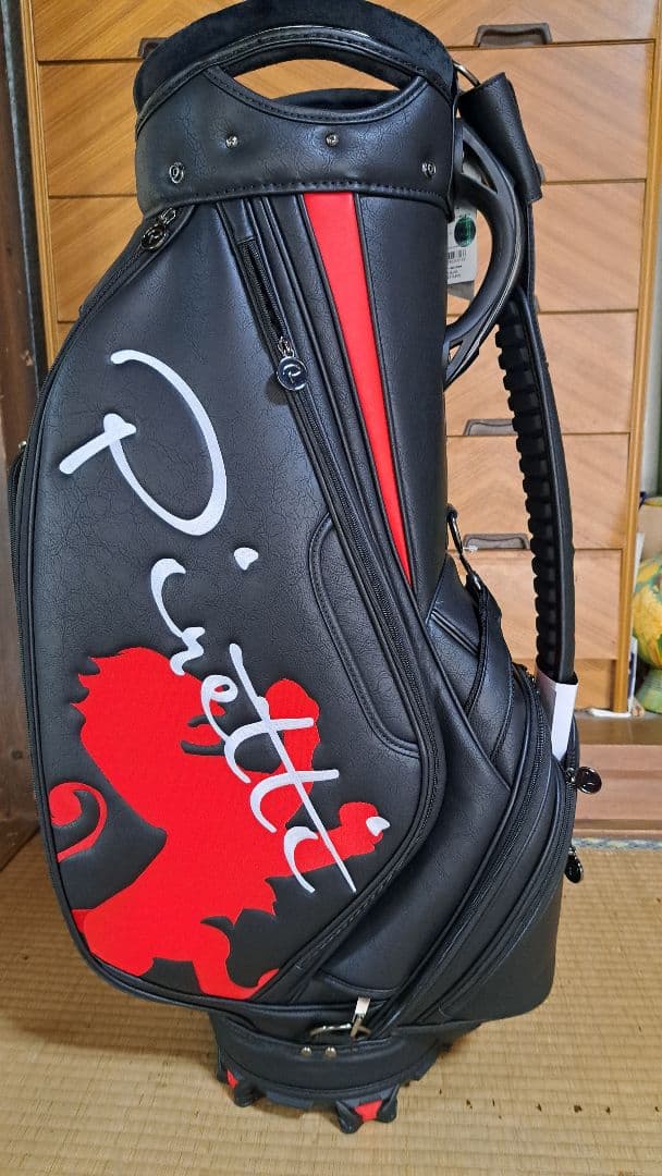 新品・未使用 Piretti キャディバッグ 黒/赤 ピレッティ