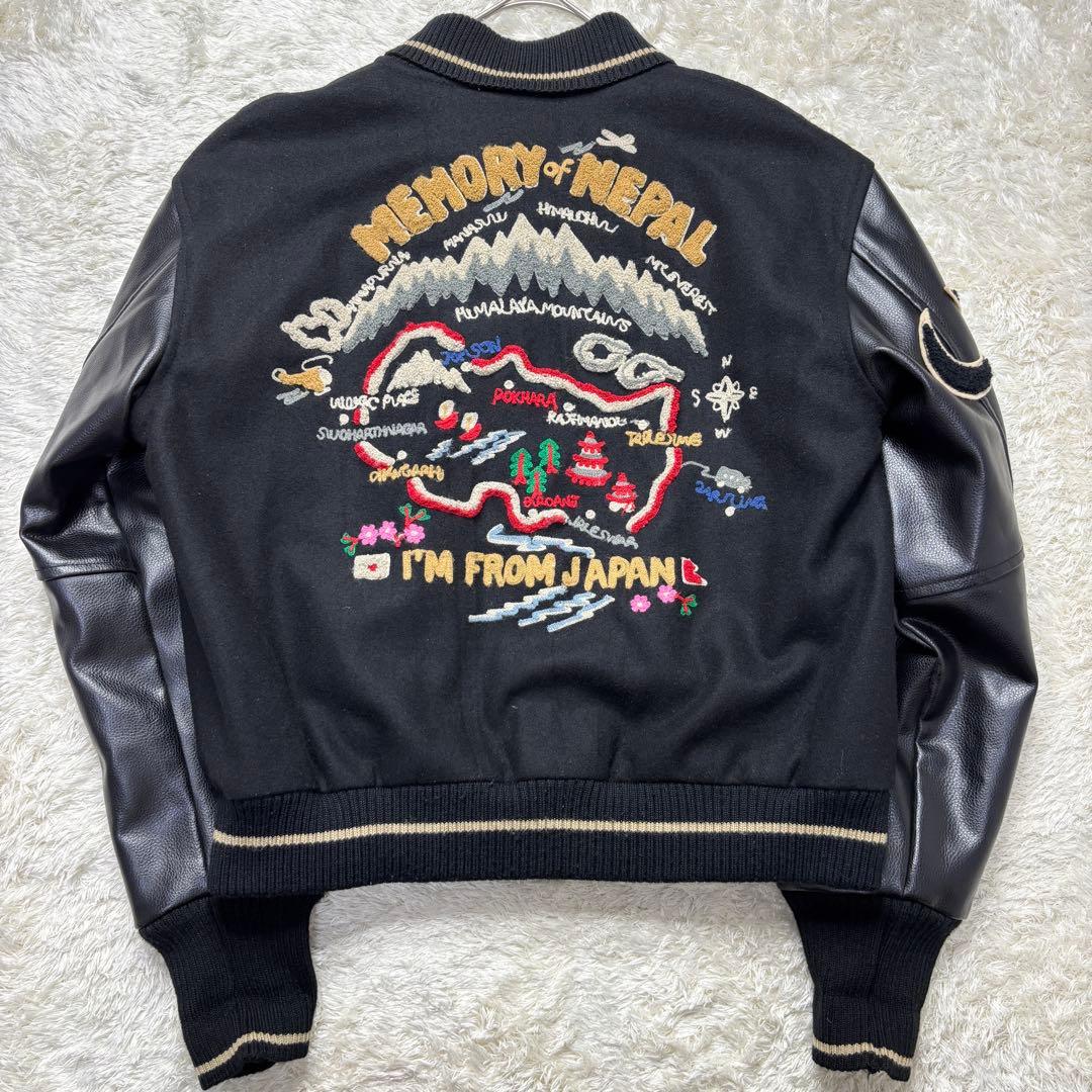 【希少/廃盤】ハリウッドランチマーケット スタジャン ワッペン フルデコ L 黒