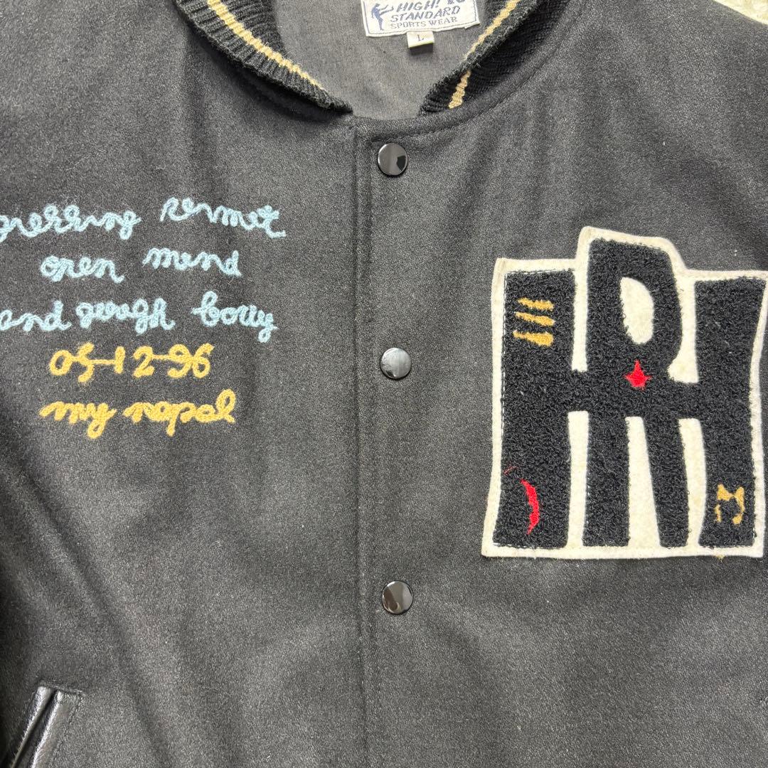 【希少/廃盤】ハリウッドランチマーケット スタジャン ワッペン フルデコ L 黒