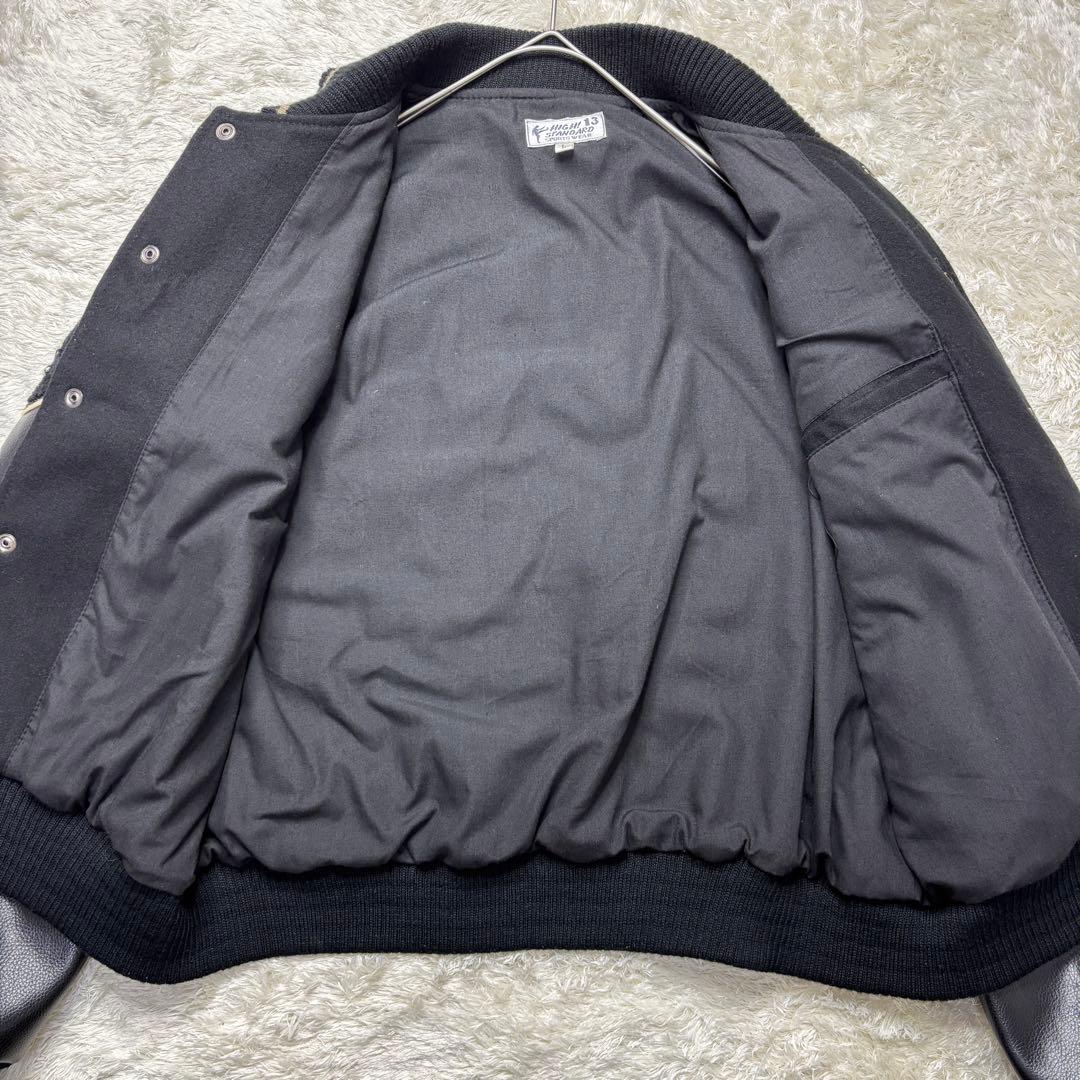 【希少/廃盤】ハリウッドランチマーケット スタジャン ワッペン フルデコ L 黒