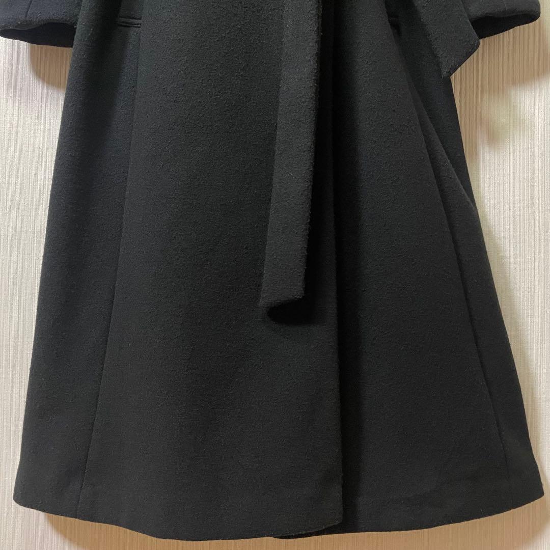 dazzlin 2WAYカラーレディロングコート 黒 M ベルト付