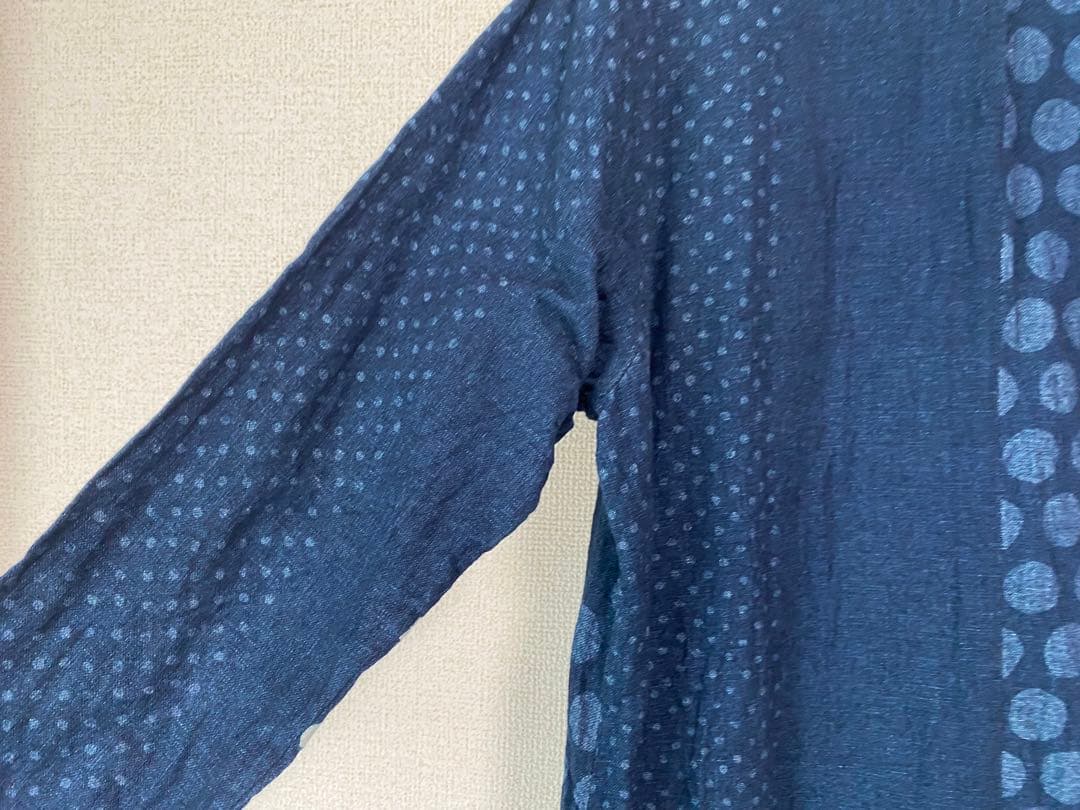 パラスパレス Pallas Palace インディゴ　ドットワンピース 日本製