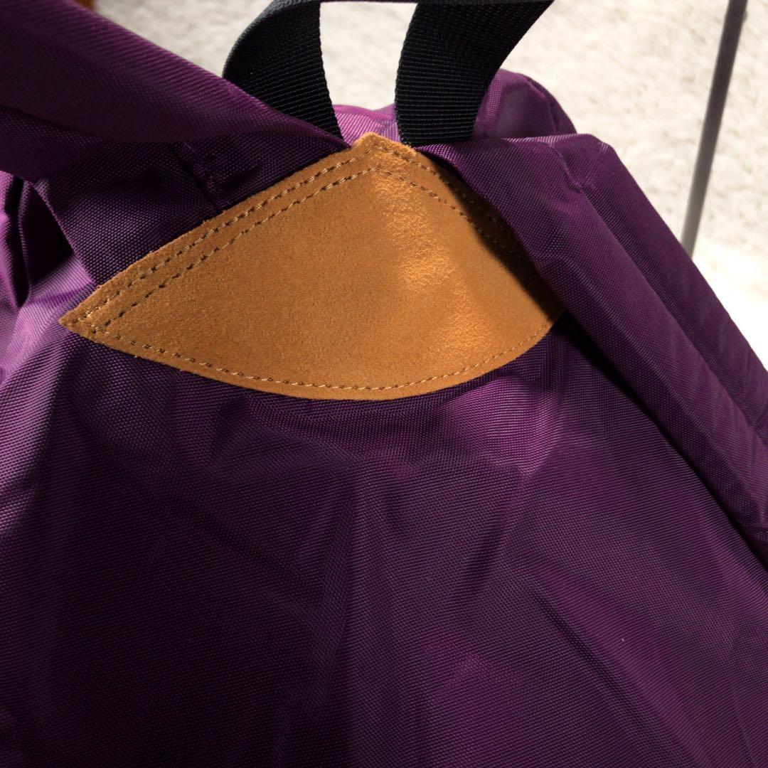 未使用品　エルベシャプリエ 　パープル　ML デイパック　リュックサック