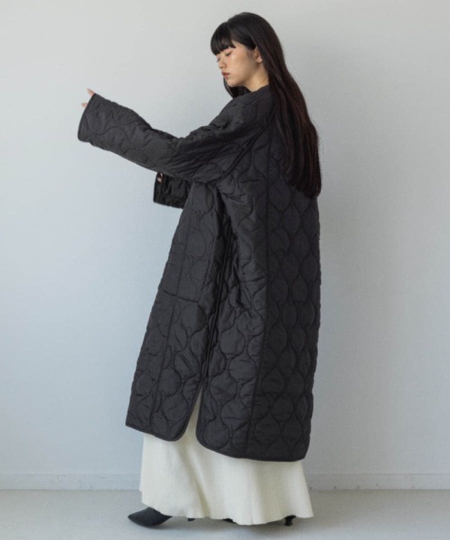 yuwリバーシブルバイカラーキルティングコート