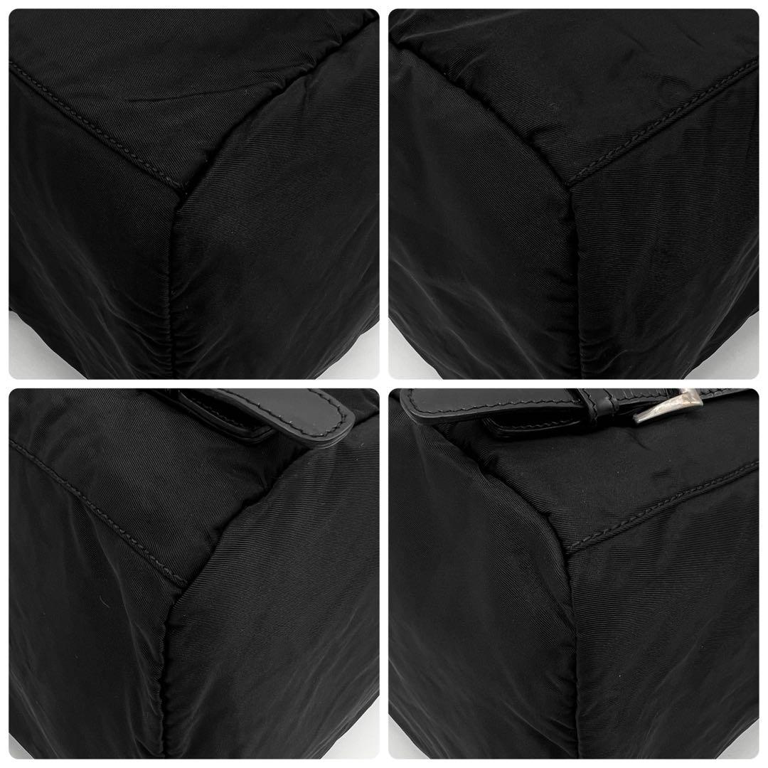 【希少美品✨】 プラダ 巾着リュック バックパック 三角ロゴ ブラック 黒