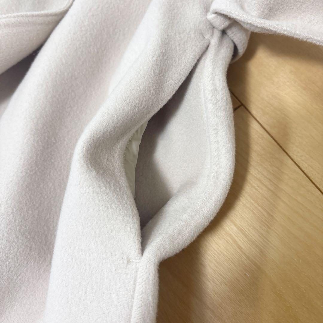 【美品】PLST ウールナイロンリバーコート アイボリー L