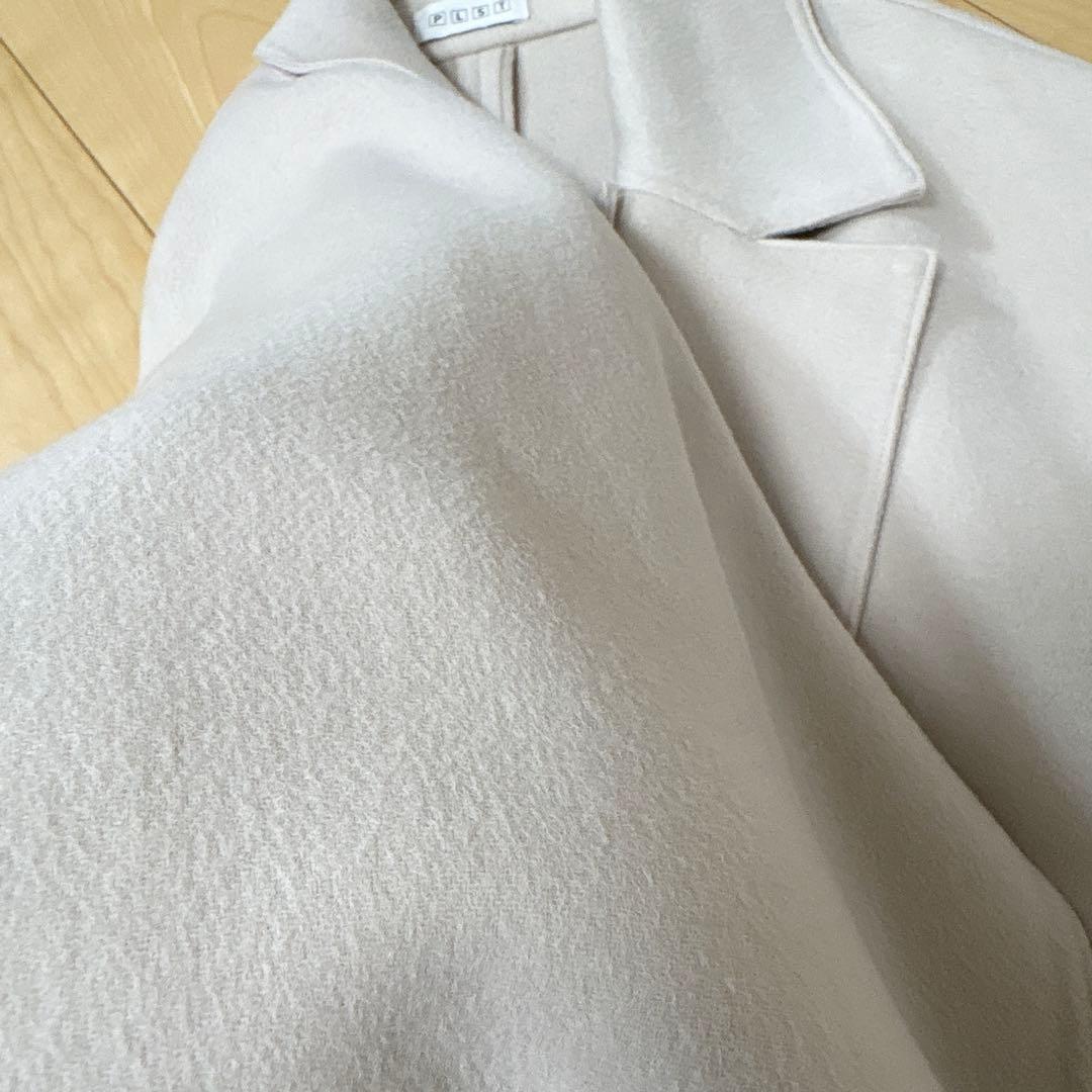 【美品】PLST ウールナイロンリバーコート アイボリー L