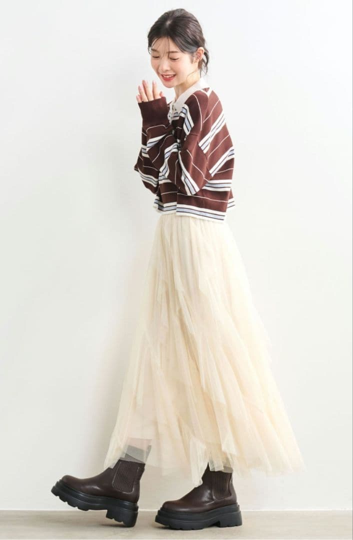 【新品未使用】COCO DEAL チュールエスカルゴフリルフレアスカート