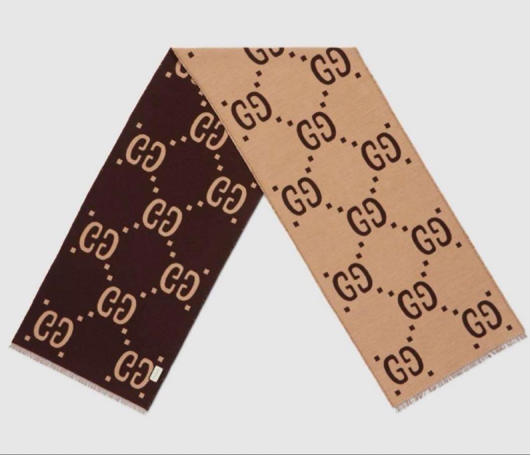 グッチGUCCI マフラー　人気茶色