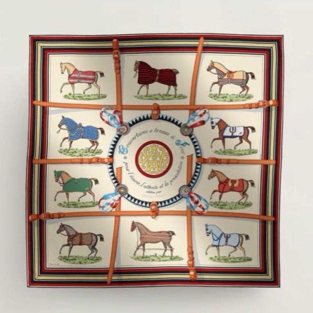 18時まで【新品】エルメス　スカーフ　カレ 90 《馬着》　 定価88,000円