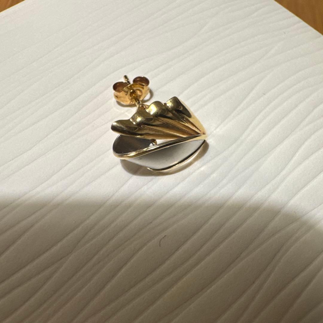 k18 pt900 片耳　ピアス　レトロ