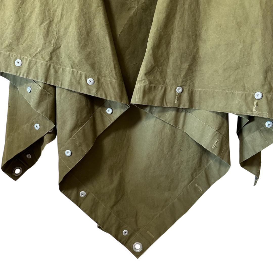 希少 ベルギー軍 ポンチョ フード付 軍幕 パップ テント コート キャンプ