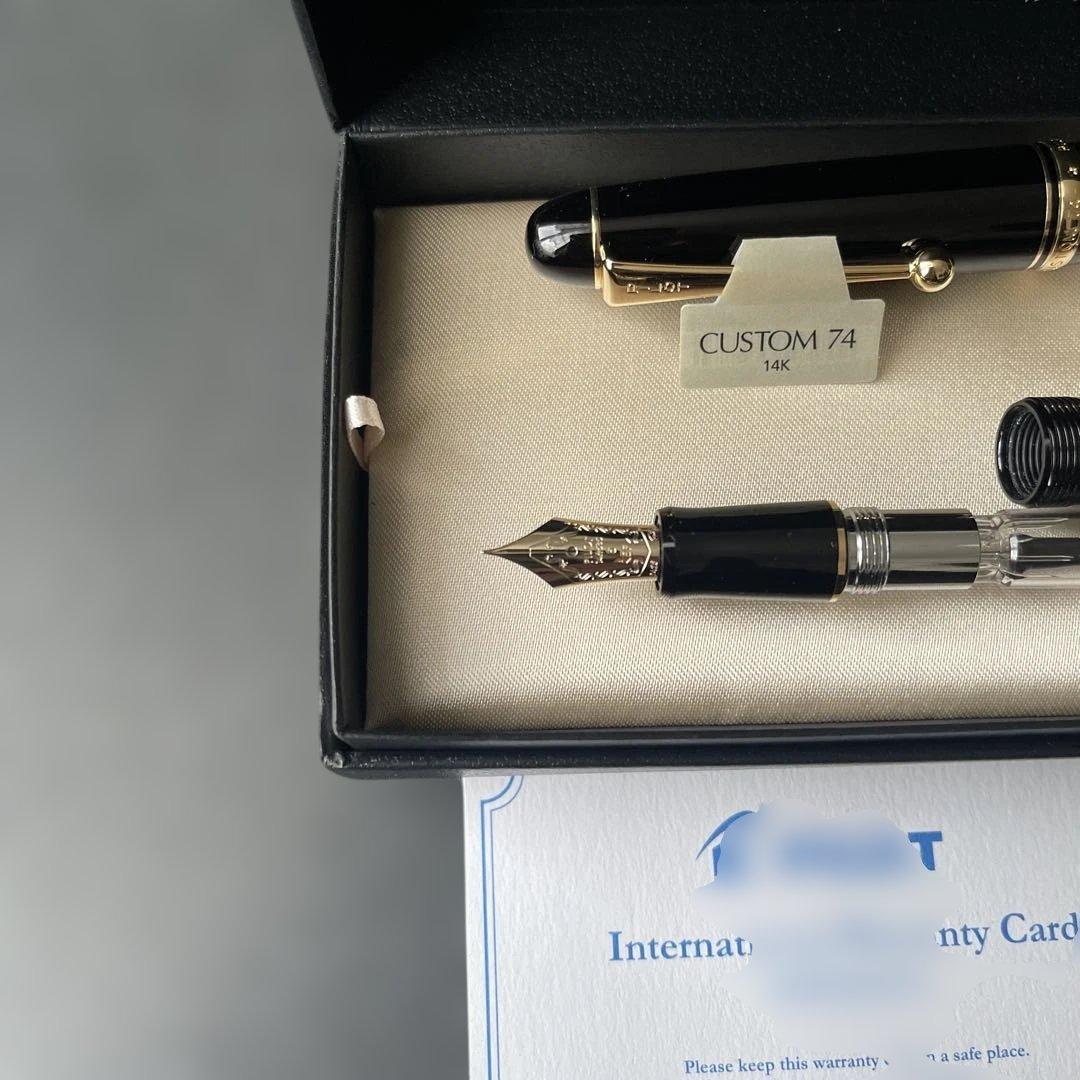 最終価格】パイロット万年筆カスタム74極細 ブラックcon-70付