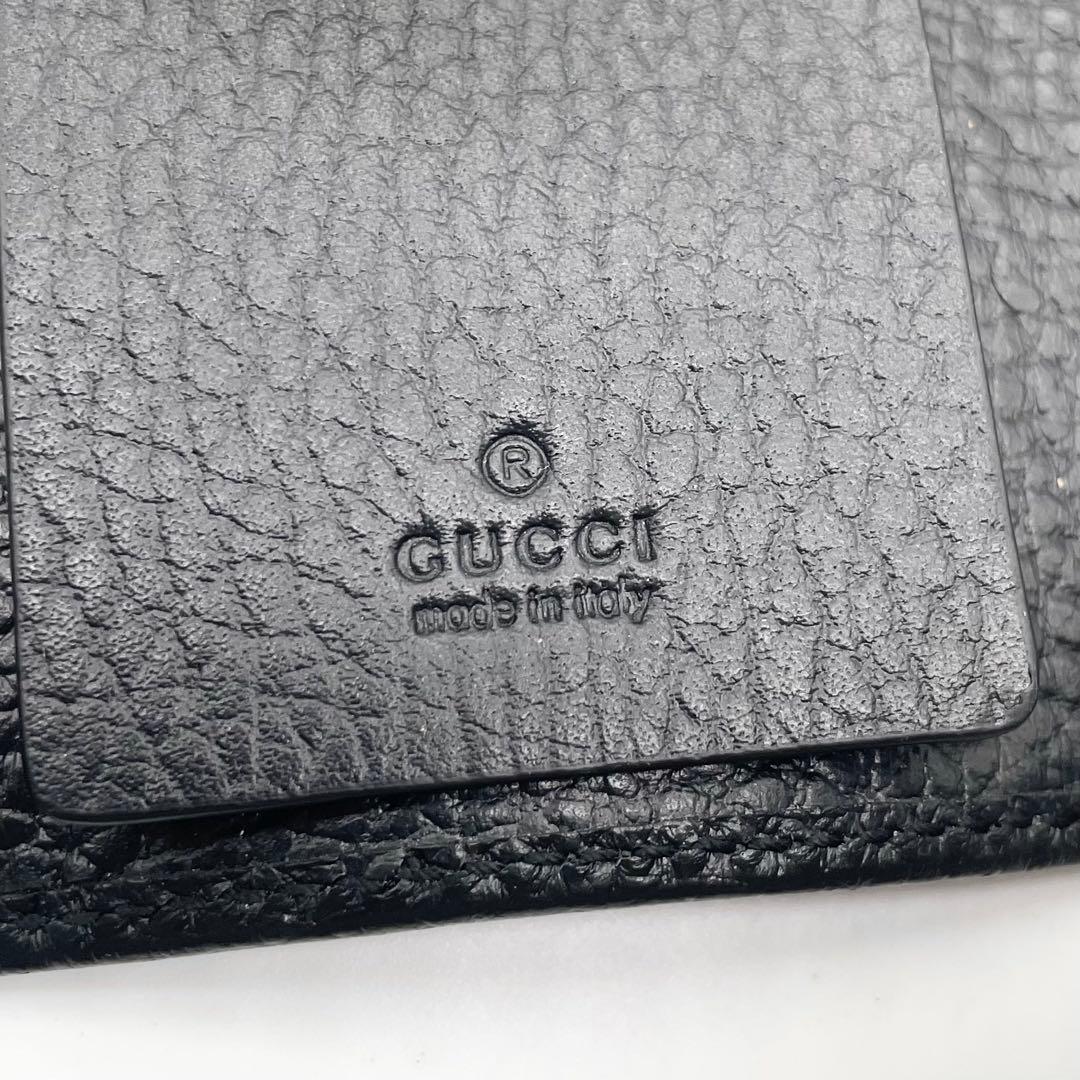 極美品✨GUCCI 箱付き キーケース 6連 マーモント レザー ブラック