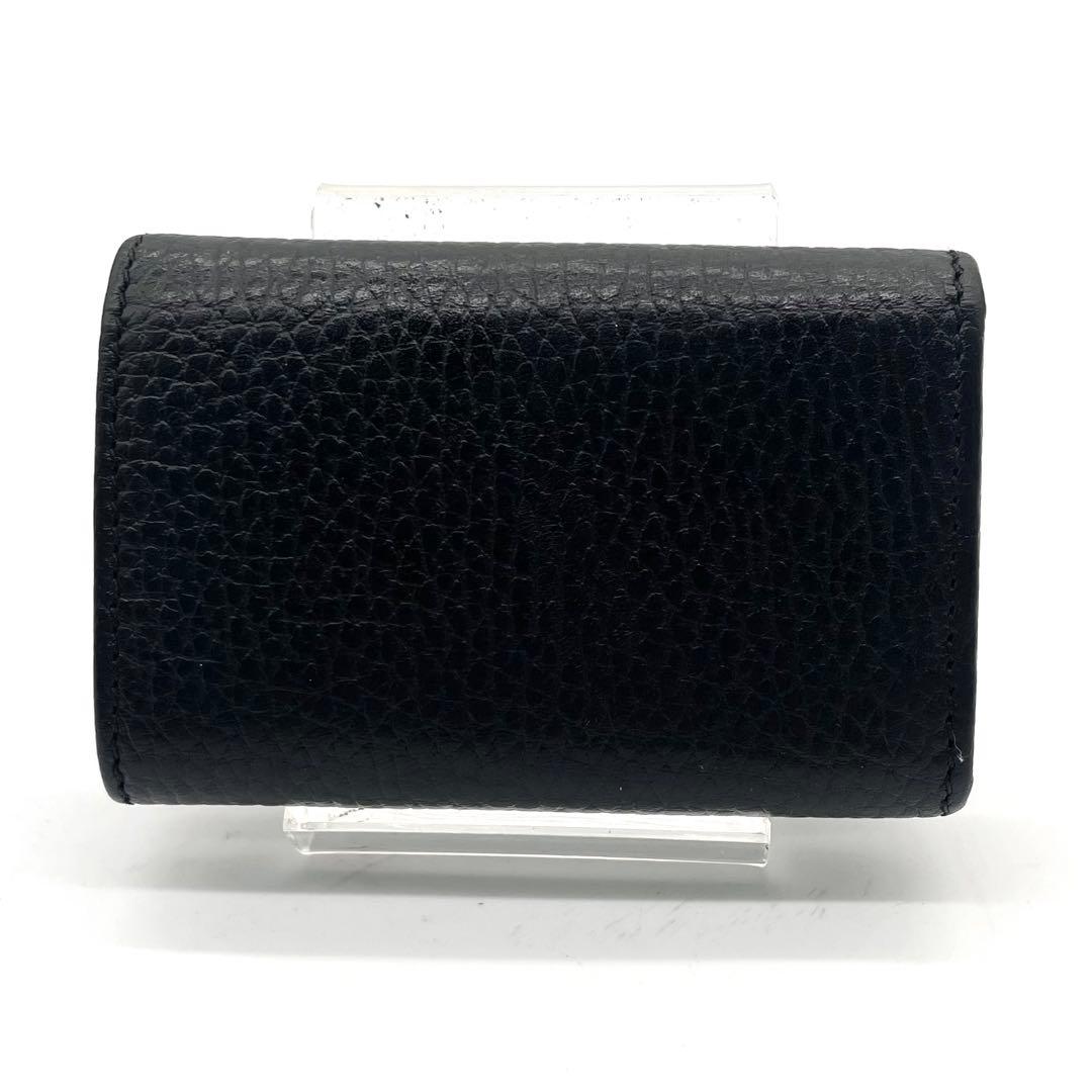 極美品✨GUCCI 箱付き キーケース 6連 マーモント レザー ブラック