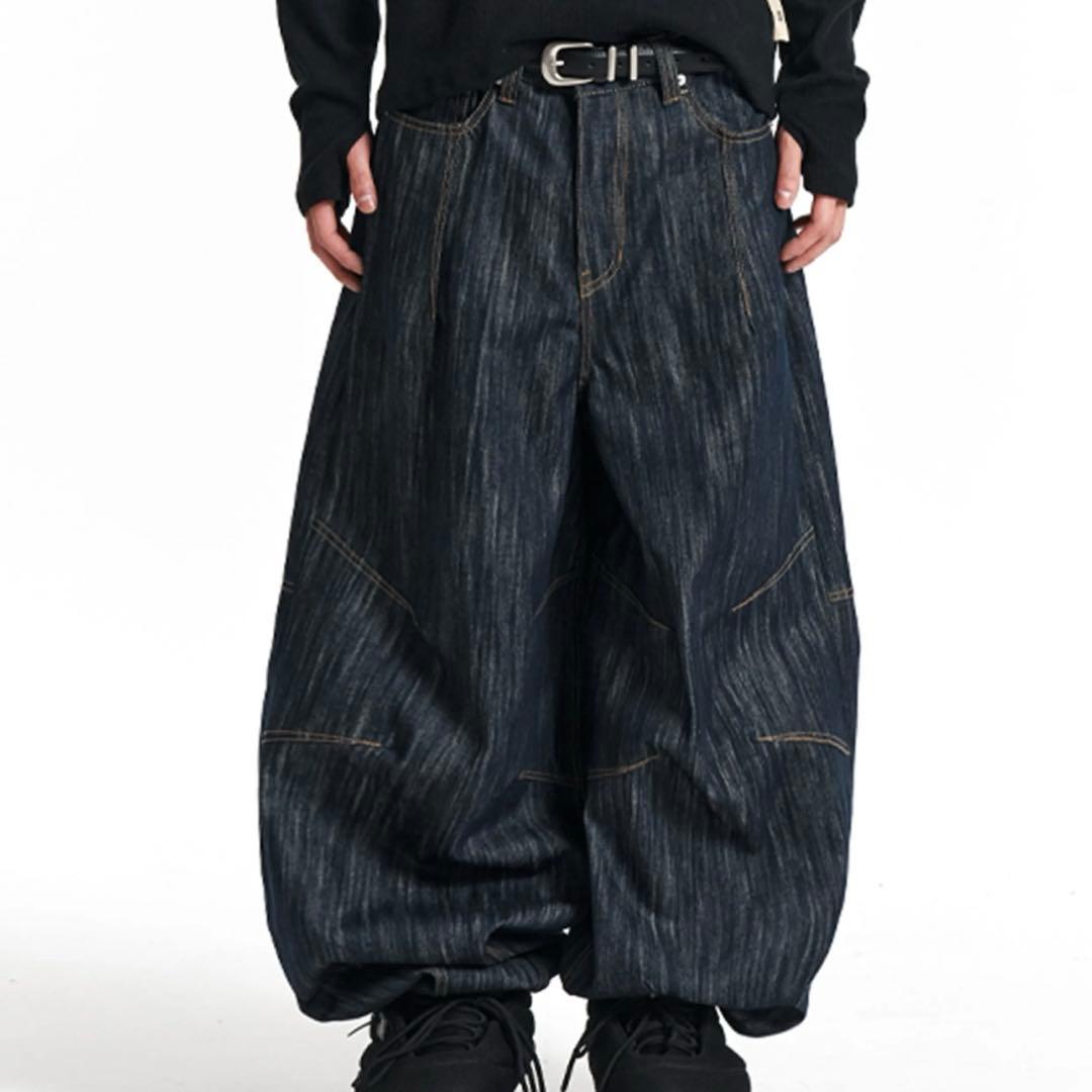 kichul キチョル バルーンデニムパンツ L ネイビー