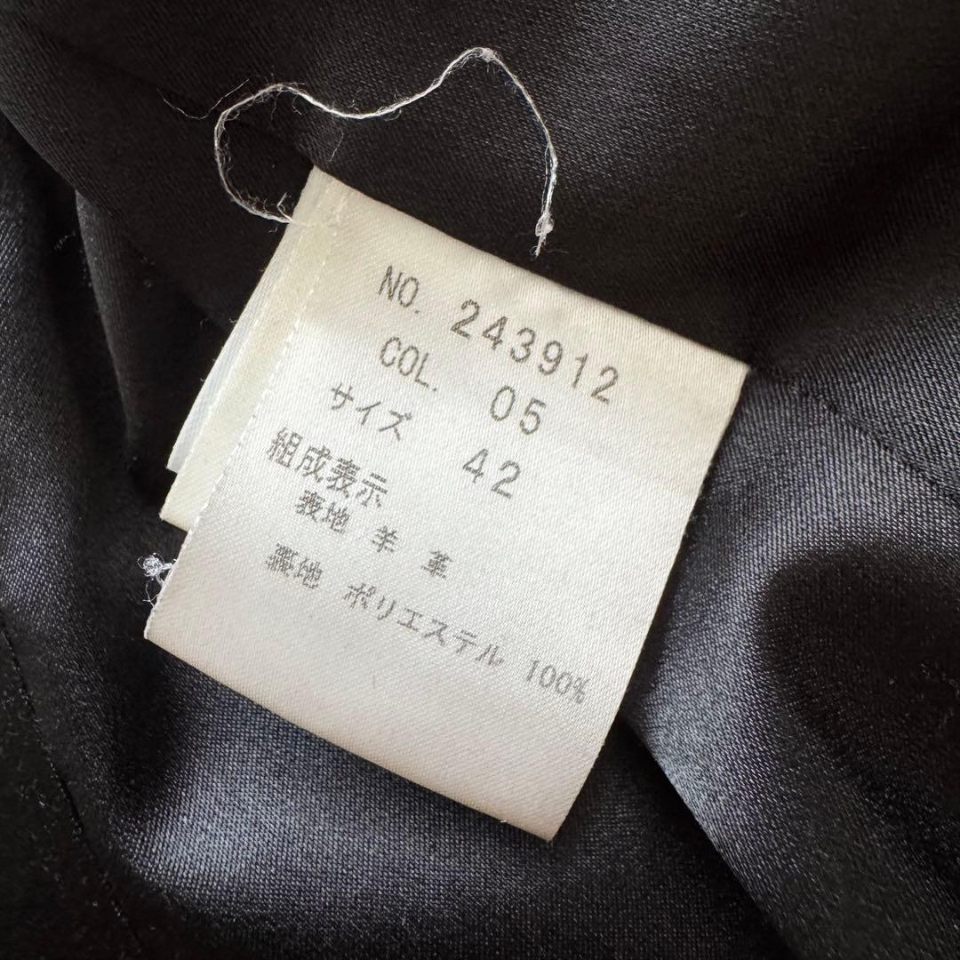 【セオリーリュクス】ラムレザー テーラードジャケット 羊革 黒 42 XL相当