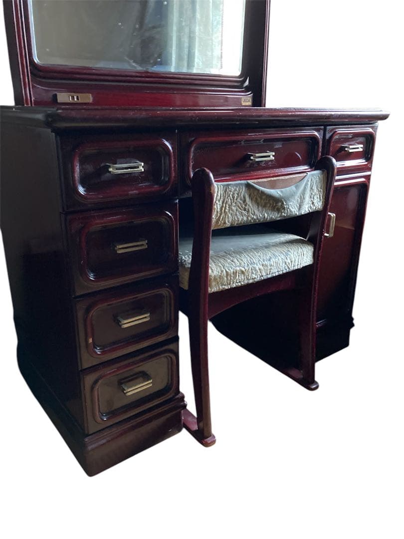 UEDA ダークレッドブラウン ドレッサー　鏡台　アンティーク家具　ヴィンテージ