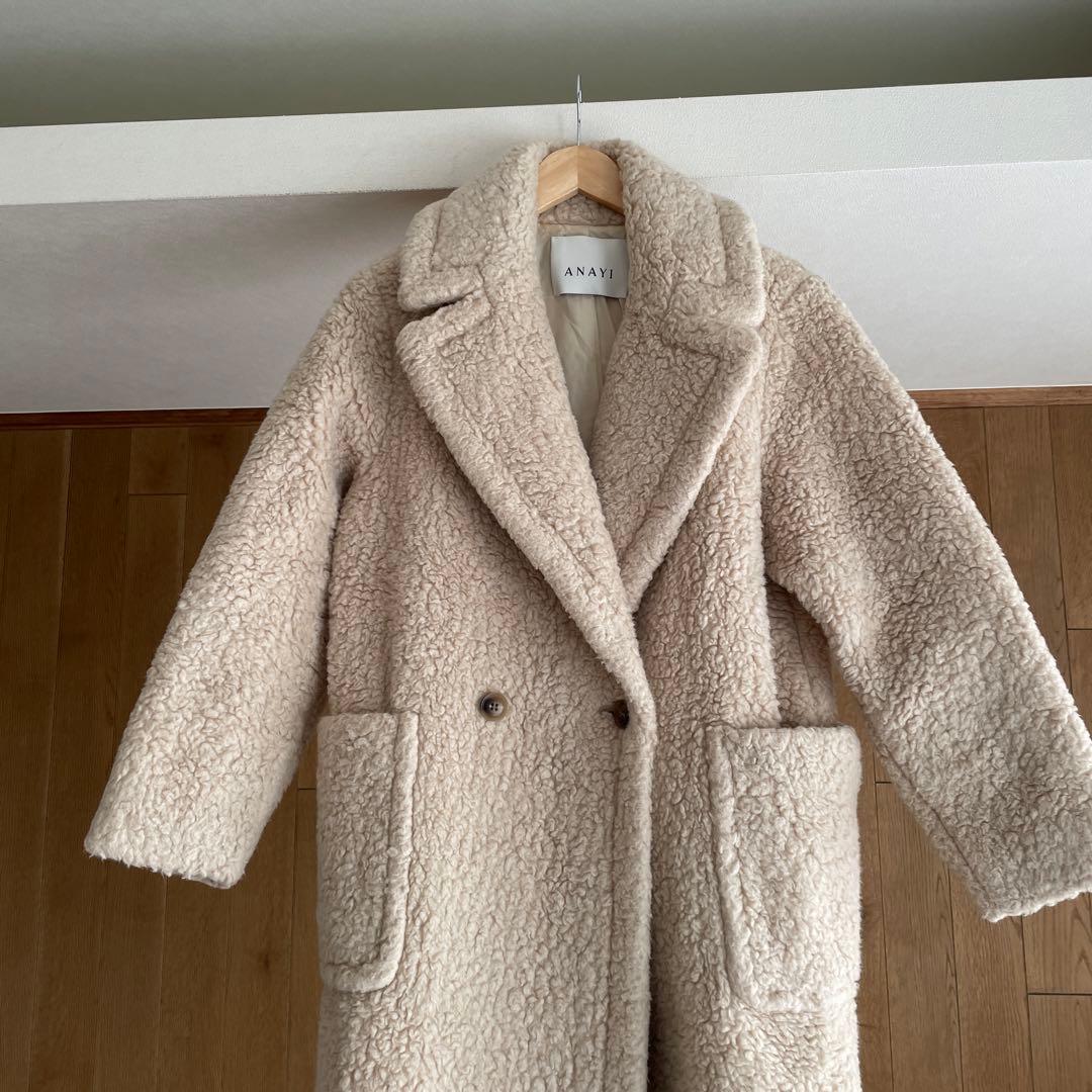 ANAYI （アナイ）　カーリーウールロングコクーンコート